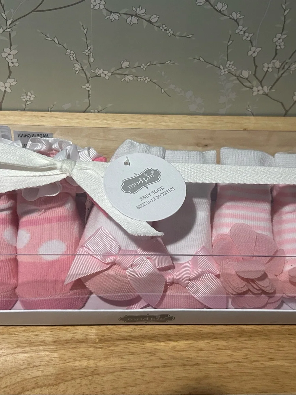 Mud Pie Pink Baby Sock Set with Bows